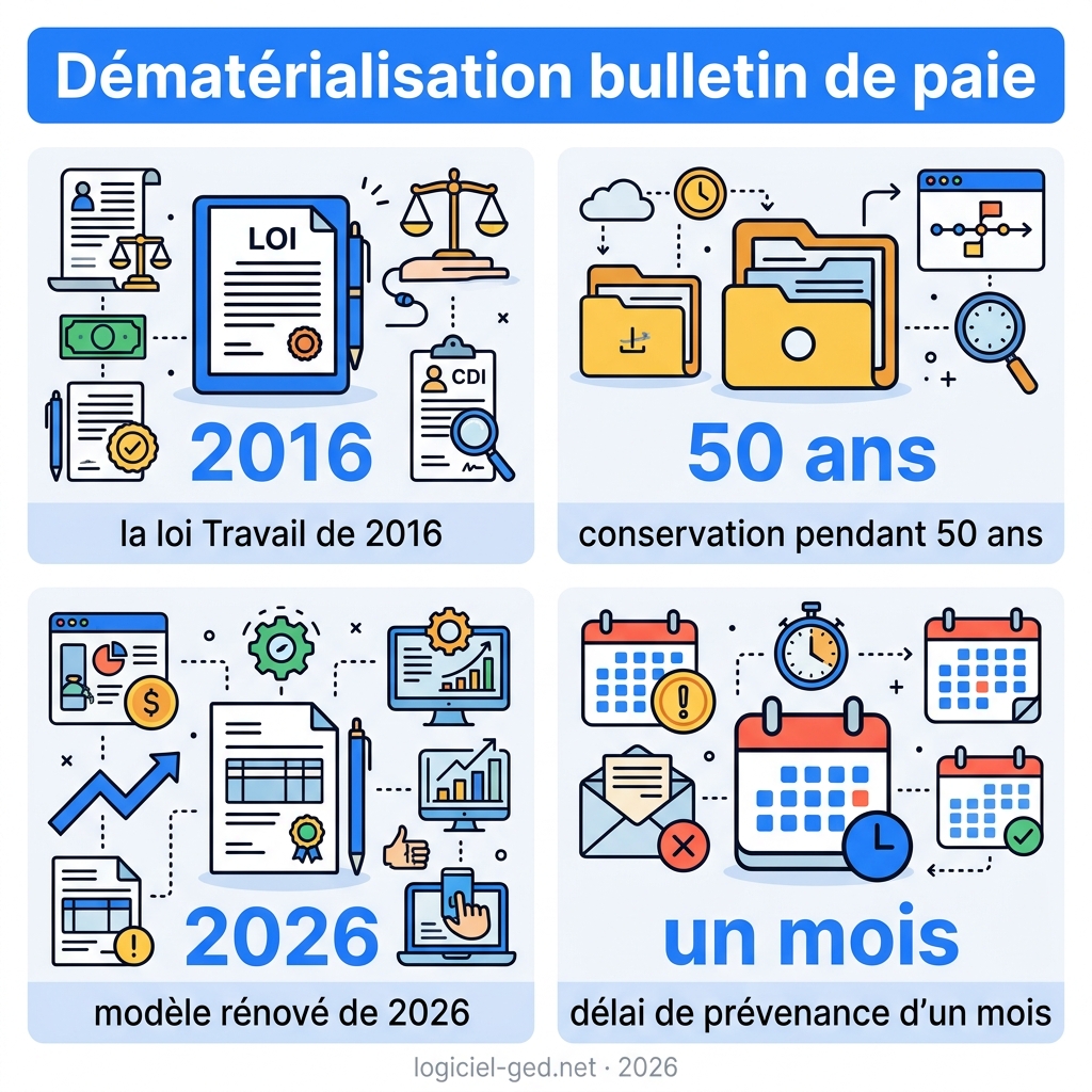 Infographie — dématérialisation bulletin de paie
